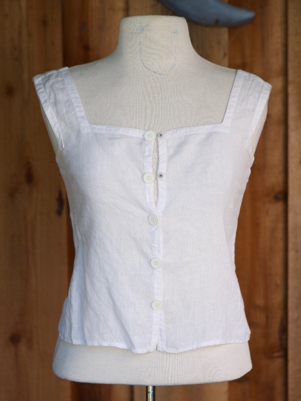Vintage Y2K Giorgio Armani 100% Linen Button Down Tank Made In Italy Woman's XS - Picture 8 of 16